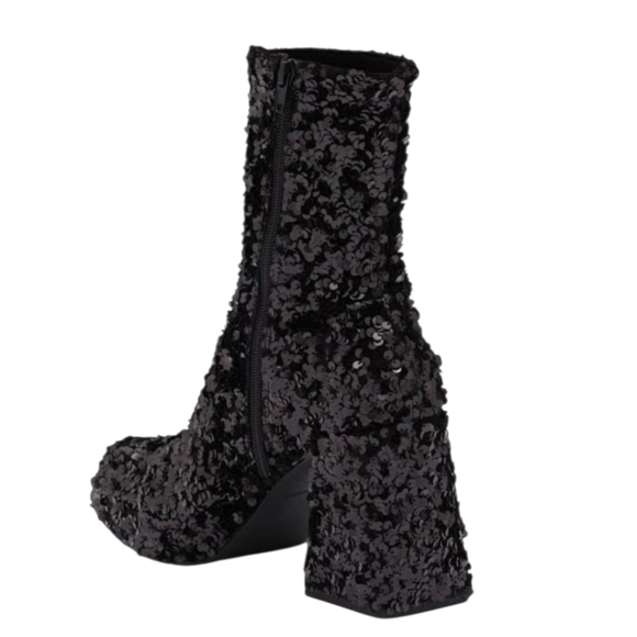 Abound Steffie Platform Bootie Black Sequins Size 6.5 NWOB - Picture 2 of 7